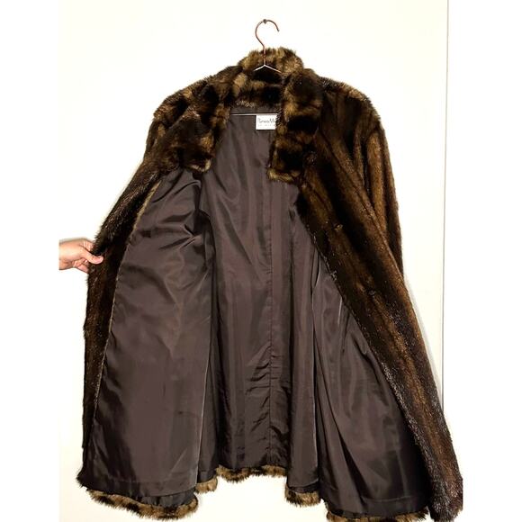Pamela McCoy Faux Fur Light Dark Brown Color Snap Button Closure Jacket size 1X - Picture 7 of 13